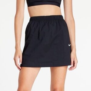 Nike Nylon Swoosh High Rise Black Mini Skirt Medium